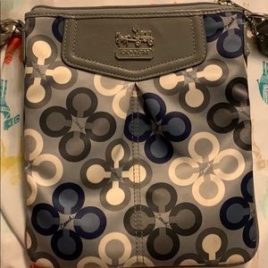 Grey White Silver Navy Coach Swing Pack - image 1